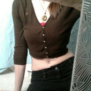 A&F Crop Cardigan